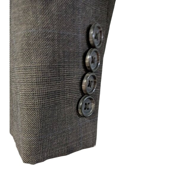 Lauren Ralph Lauren 100% Wool Blazer Men's Size 48L Slim Glen Check Plaid Brown - Picture 9 of 10